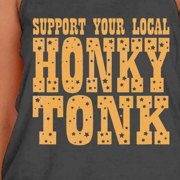 Support Your Local Honky Tonk Women's Knotted Racerback Tank