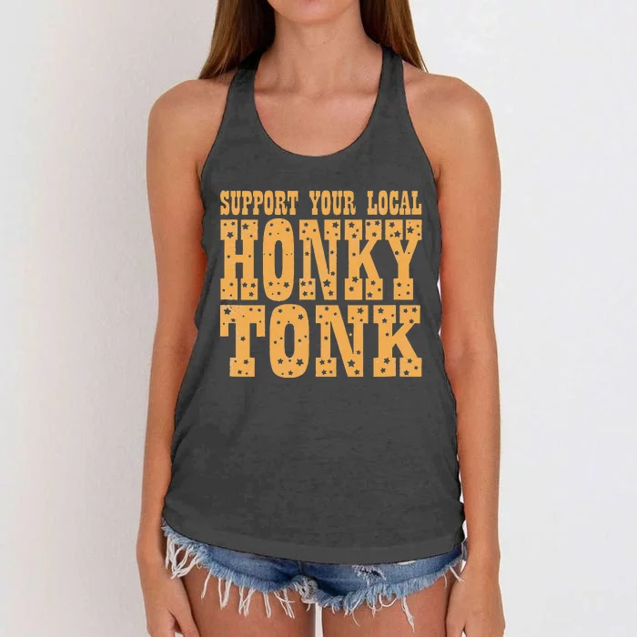 Support Your Local Honky Tonk Women's Knotted Racerback Tank