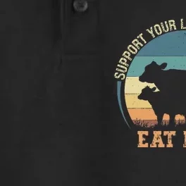 Support Your Local Ranchers Eat Beef Dry Zone Grid Performance Polo