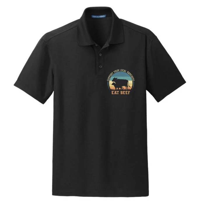 Support Your Local Ranchers Eat Beef Dry Zone Grid Performance Polo