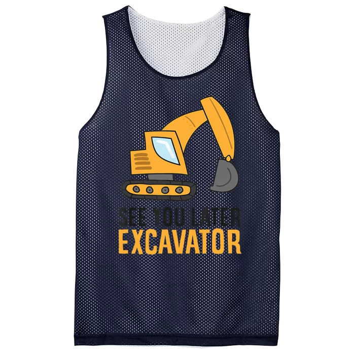 See You Later Excavator Boy Excavator Mesh Reversible Basketball Jersey Tank