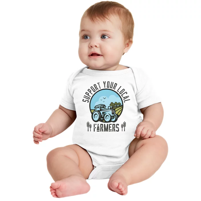 Support Your Local Farmers Baby Bodysuit