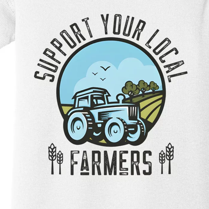 Support Your Local Farmers Baby Bodysuit