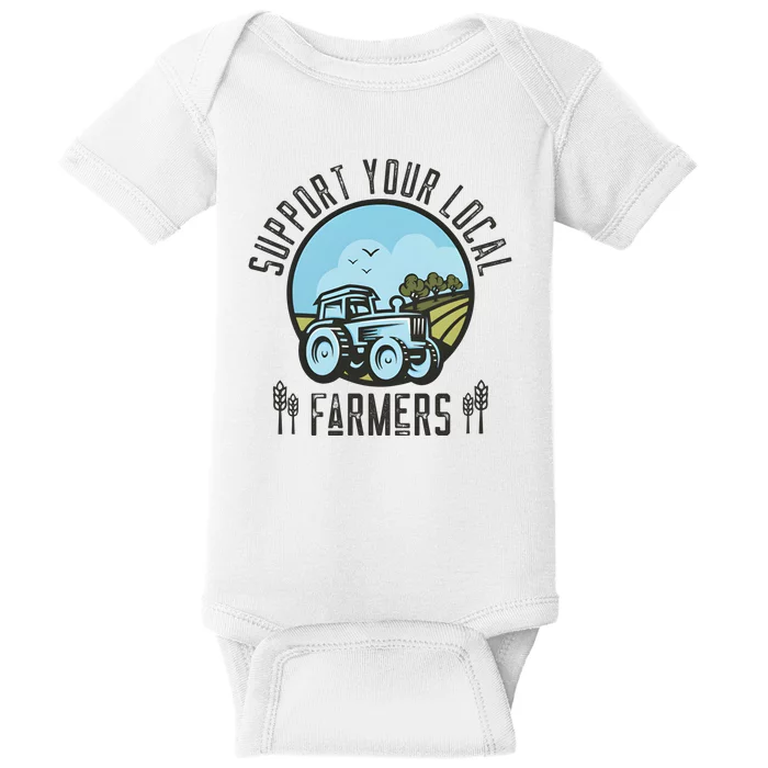 Support Your Local Farmers Baby Bodysuit