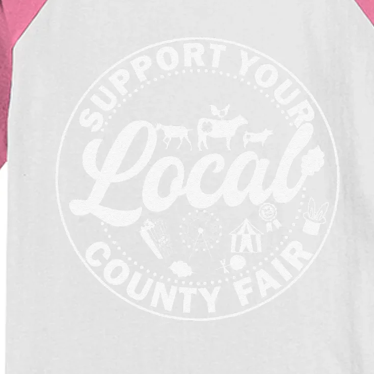 Support Your Local County Fair Animals Farm And Circus Tent Kids Colorblock Raglan Jersey