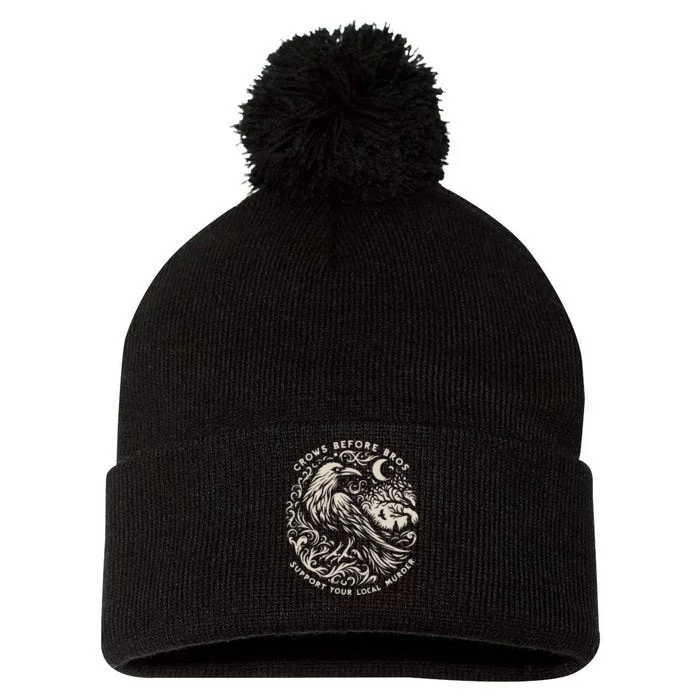 Support Your Local Murder Crows Before Bros Pom Pom 12in Knit Beanie