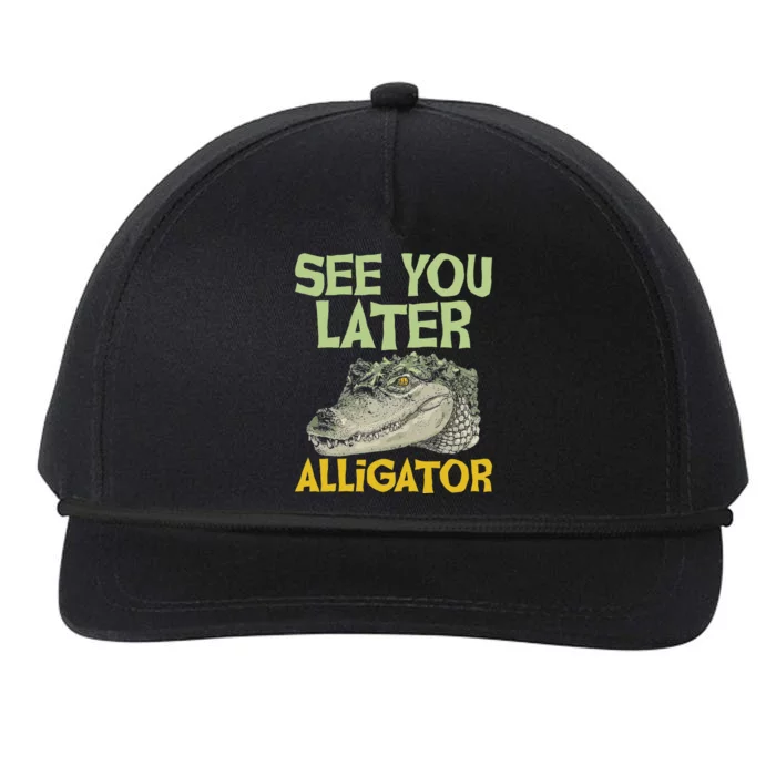 See You Later Alligator Gator Crocodile Zoo Animal Lover Snapback Five-Panel Rope Hat