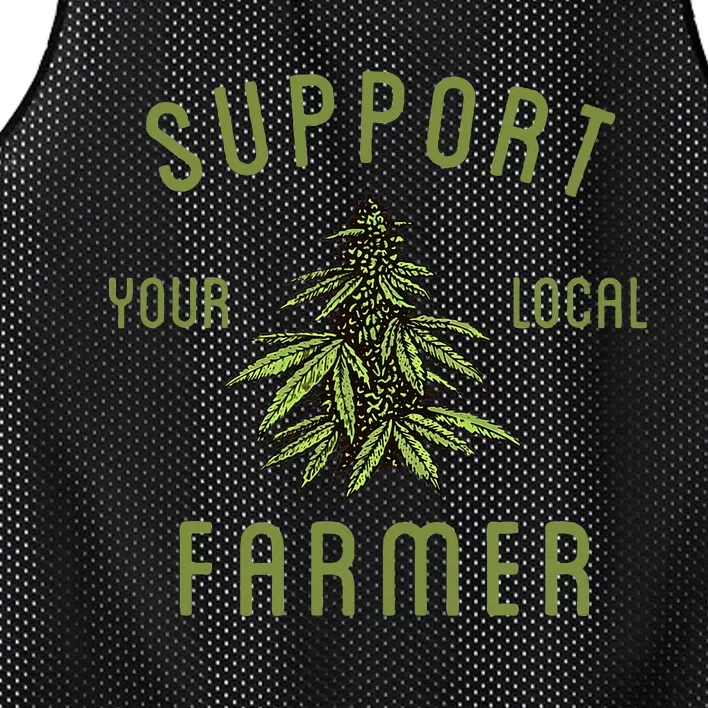 Support Your Local Farmer Funny Weed Marijuana Grower 420 Mesh Reversible Basketball Jersey Tank