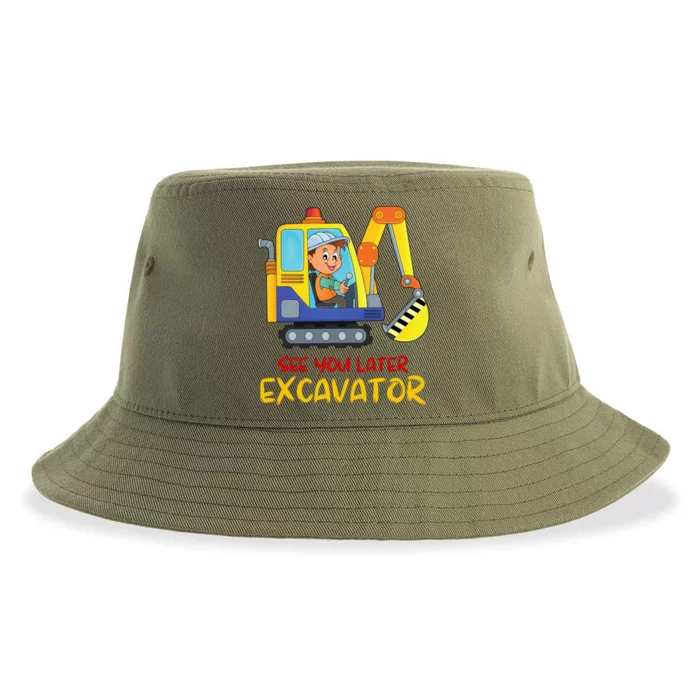 See You Later Excavator Sustainable Bucket Hat