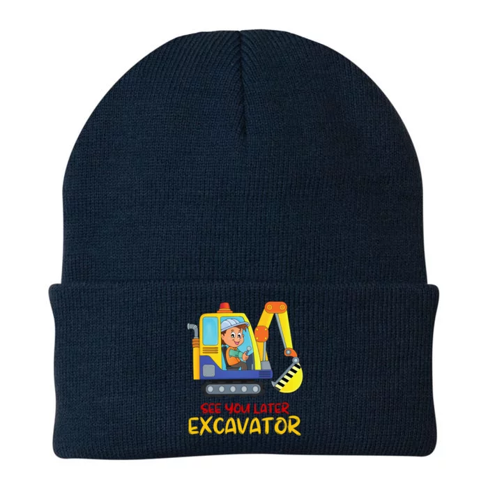 See You Later Excavator Knit Cap Winter Beanie