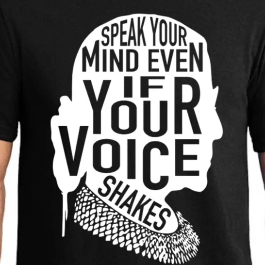 Speak Your Mind Even If Your Voice Shakes Rbg Feminist Gift Pajama Set