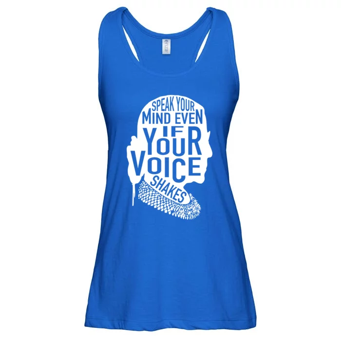 Speak Your Mind Even If Your Voice Shakes Rbg Feminist Gift Ladies Essential Flowy Tank