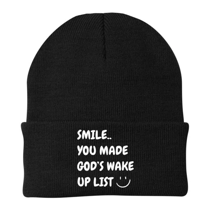 Smile You Made GodS Wake Up List Christian Jesus Knit Cap Winter Beanie