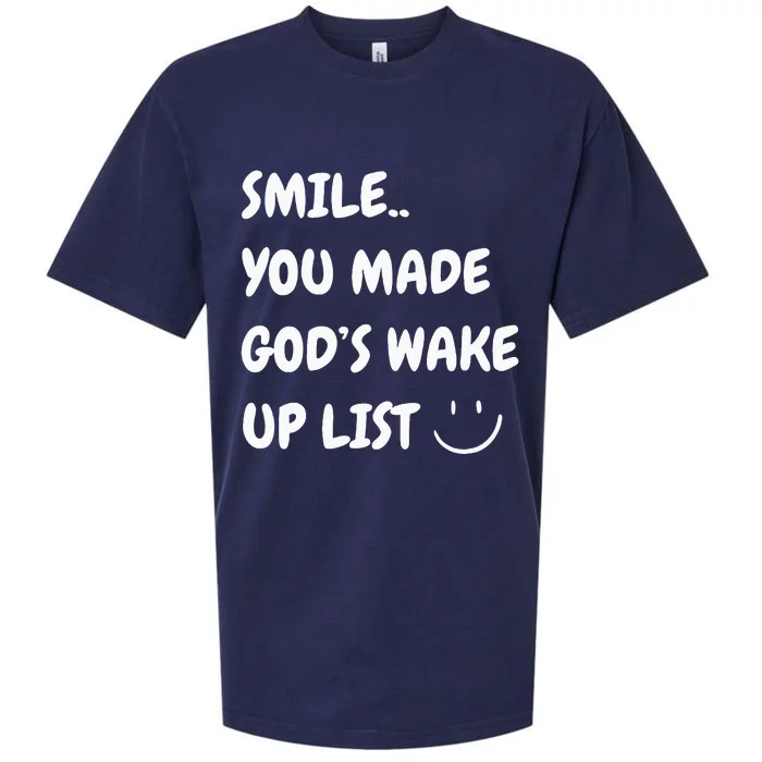 Smile You Made GodS Wake Up List Christian Jesus Sueded Cloud Jersey T-Shirt