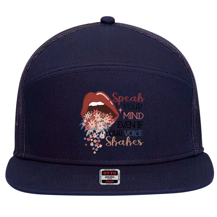 Speak Your Mind Even If Your Voice Shakes Feminist Ruth Bader Ginsberg RBG 7 Panel Mesh Trucker Snapback Hat