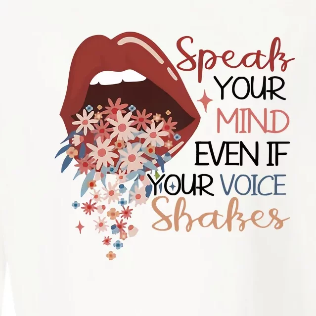 Speak Your Mind Even If Your Voice Shakes Feminist Ruth Bader Ginsberg RBG Cropped Pullover Crew