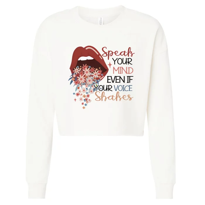 Speak Your Mind Even If Your Voice Shakes Feminist Ruth Bader Ginsberg RBG Cropped Pullover Crew