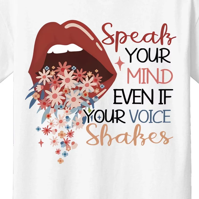 Speak Your Mind Even If Your Voice Shakes Feminist Ruth Bader Ginsberg RBG Kids T-Shirt