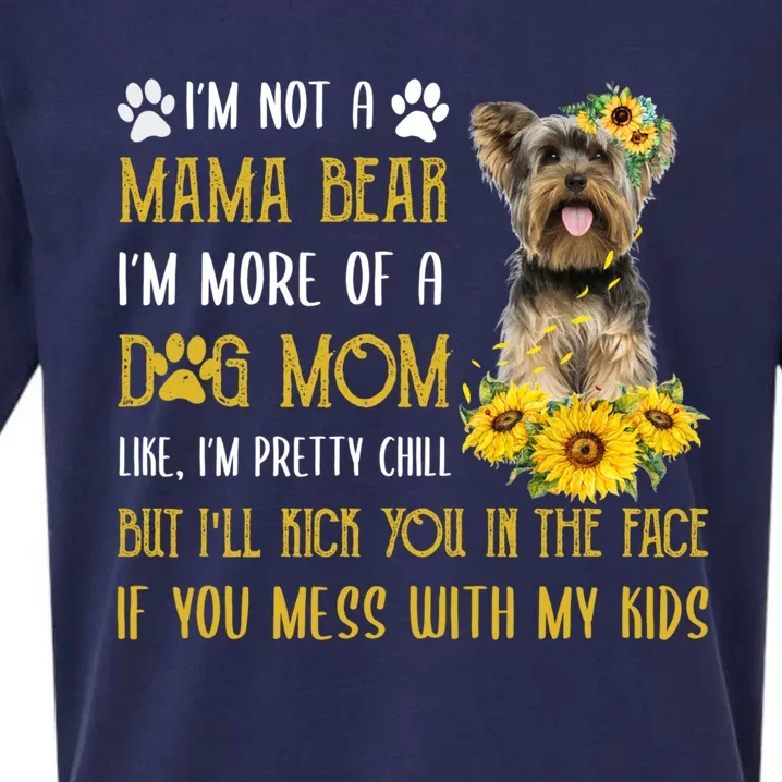 Sunflower Yorkie Mom Mothers Day Dog Mom Gift Sueded Cloud Jersey T-Shirt