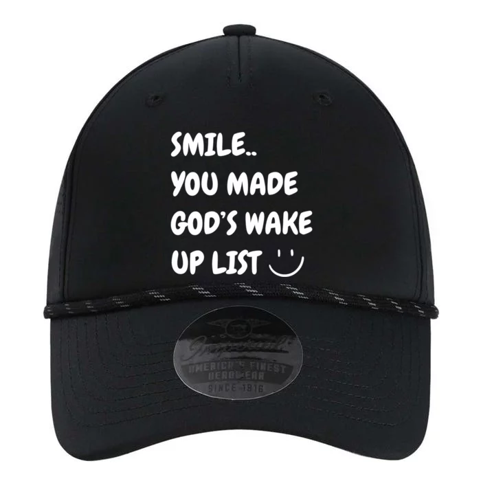 Smile You Made GodS Wake Up List Christian Jesus Apparel Performance The Dyno Cap