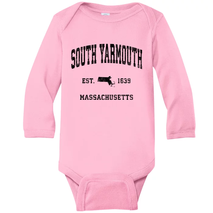 South Yarmouth Massachusetts Ma Vintage Athletic Sports Baby Long Sleeve Bodysuit