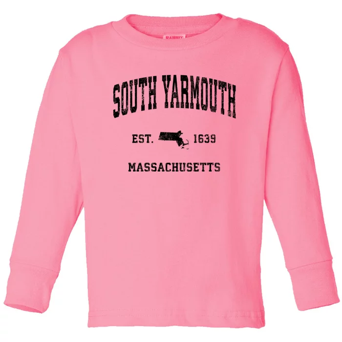 South Yarmouth Massachusetts Ma Vintage Athletic Sports Toddler Long Sleeve Shirt