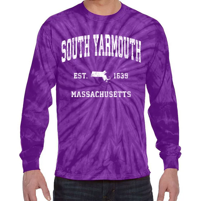 South Yarmouth Massachusetts Ma Vintage Athletic Sports Tie-Dye Long Sleeve Shirt