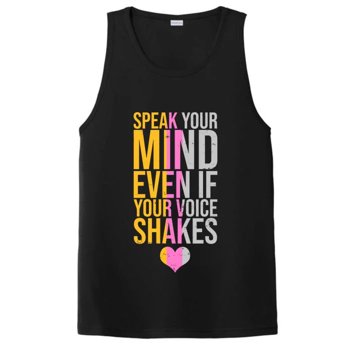 Speak Your Mind Even If Your Voice Shakes Performance Tank