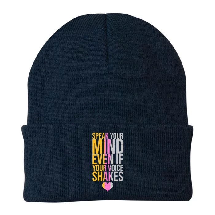 Speak Your Mind Even If Your Voice Shakes Knit Cap Winter Beanie