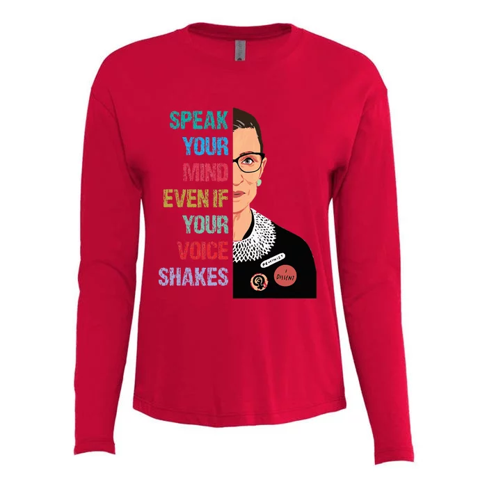 Speak Your Mind Even If Your Voice Shakes Feminist Womens Cotton Relaxed Long Sleeve T-Shirt