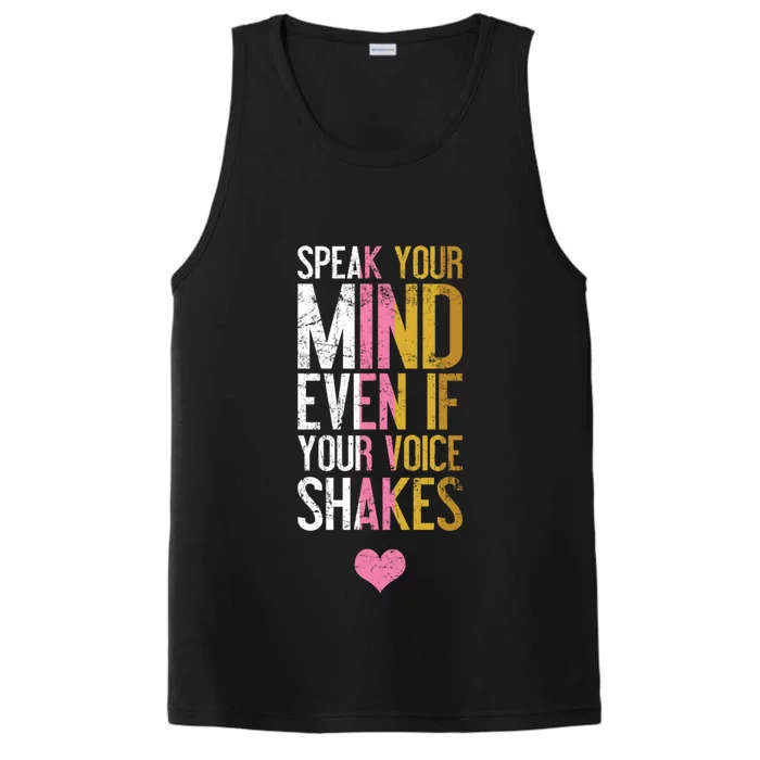 Speak Your Mind Even If Your Voice Shakes Rbg Funny Gift Performance Tank