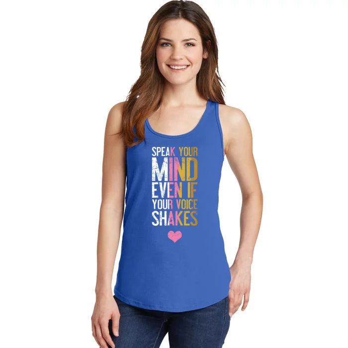 Speak Your Mind Even If Your Voice Shakes Rbg Funny Gift Ladies Essential Tank