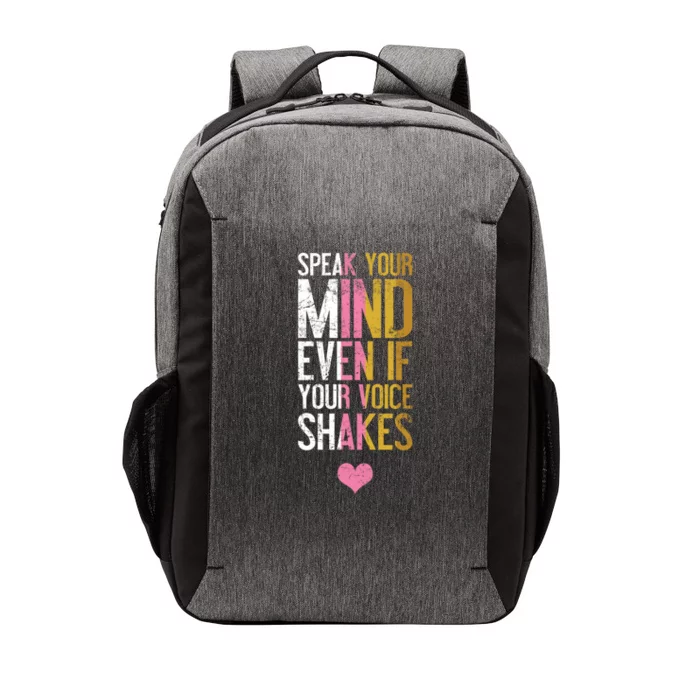 Speak Your Mind Even If Your Voice Shakes Rbg Funny Gift Vector Backpack