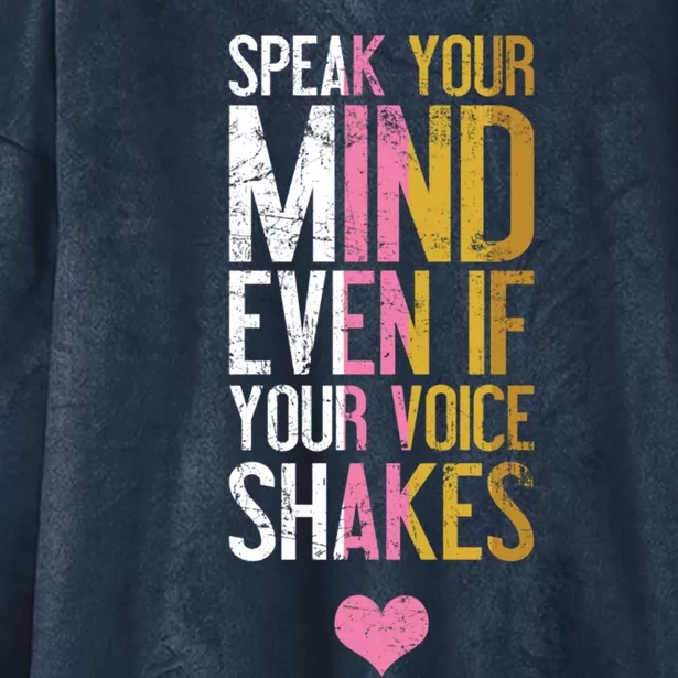 Speak Your Mind Even If Your Voice Shakes Rbg Funny Gift Hooded Wearable Blanket