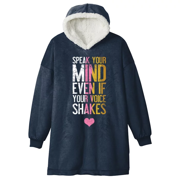 Speak Your Mind Even If Your Voice Shakes Rbg Funny Gift Hooded Wearable Blanket