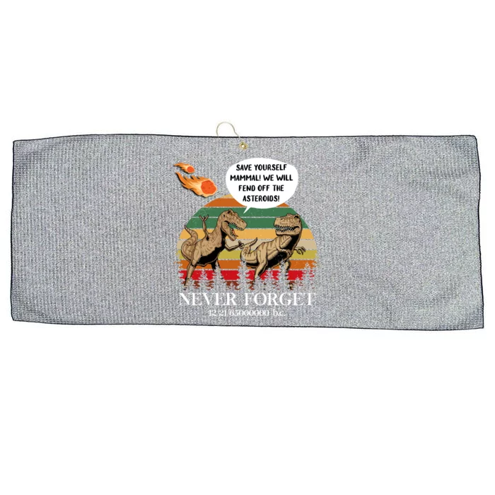 Save Yourself Mammal We Will Fend Off The Asteroids Gift Large Microfiber Waffle Golf Towel