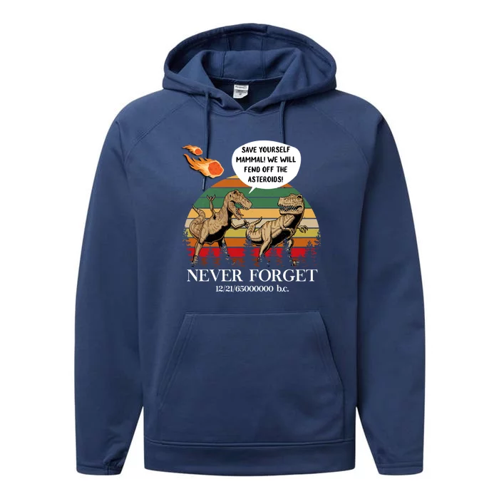 Save Yourself Mammal We Will Fend Off The Asteroids Gift Performance Fleece Hoodie