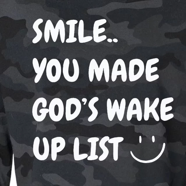 Smile You Made GodS Wake Up List Christian Jesus Apparel Cropped Pullover Crew