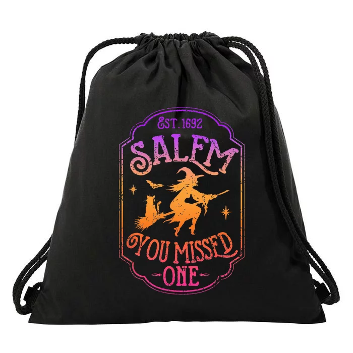 Salem You Missed One Halloween Feminist Witch Trials Drawstring Bag