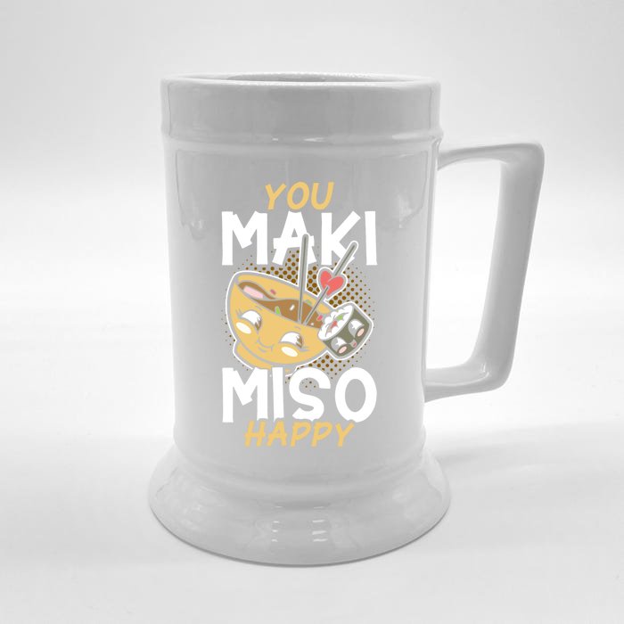 Sushi You Maki Miso Happy Sushi Lover Gift Front & Back Beer Stein