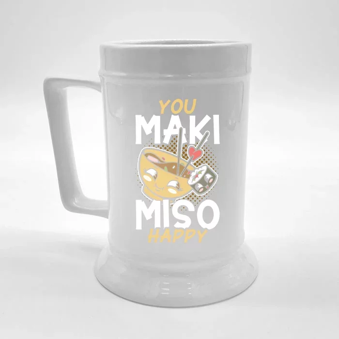 Sushi You Maki Miso Happy Sushi Lover Gift Front & Back Beer Stein