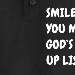 Smile You Made GodS Wake Up List Christian Jesus Apparel Dry Zone Grid Performance Polo