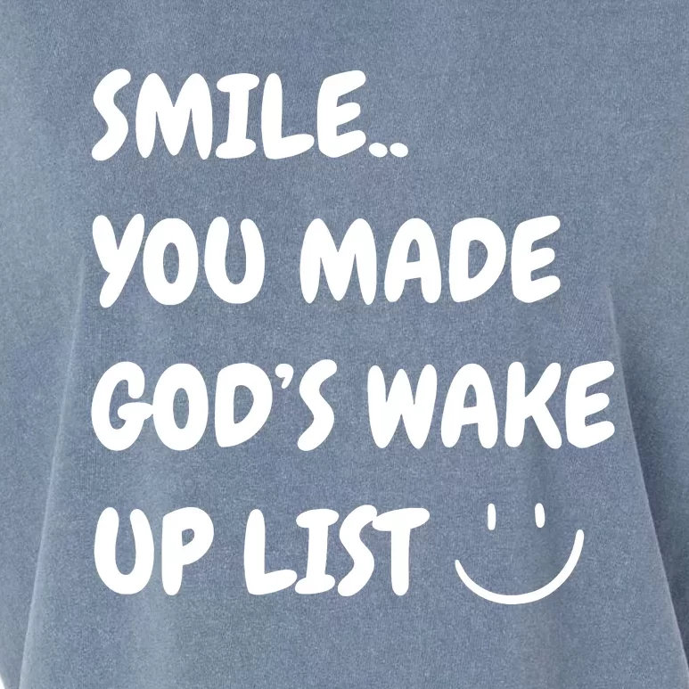 Smile You Made GodS Wake Up List Christian Jesus Apparel Garment-Dyed Women's Muscle Tee