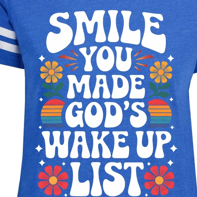 Smile You Made GodS Wake Up List Christian Jesus Faith Enza Ladies Jersey Football T-Shirt