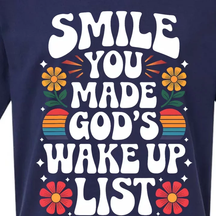 Smile You Made GodS Wake Up List Christian Jesus Faith Sueded Cloud Jersey T-Shirt