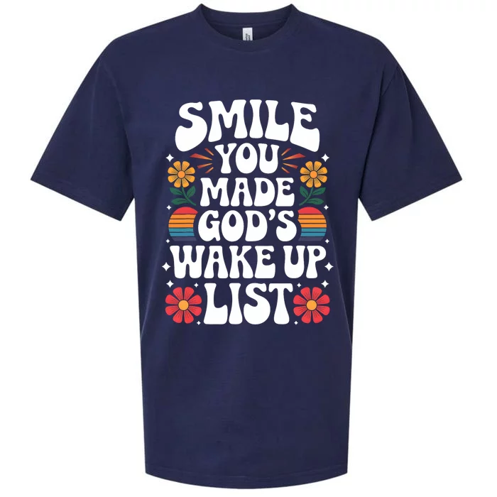 Smile You Made GodS Wake Up List Christian Jesus Faith Sueded Cloud Jersey T-Shirt