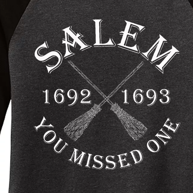 Salem You Missed One Witch Trials Brooms Women's Tri-Blend 3/4-Sleeve Raglan Shirt