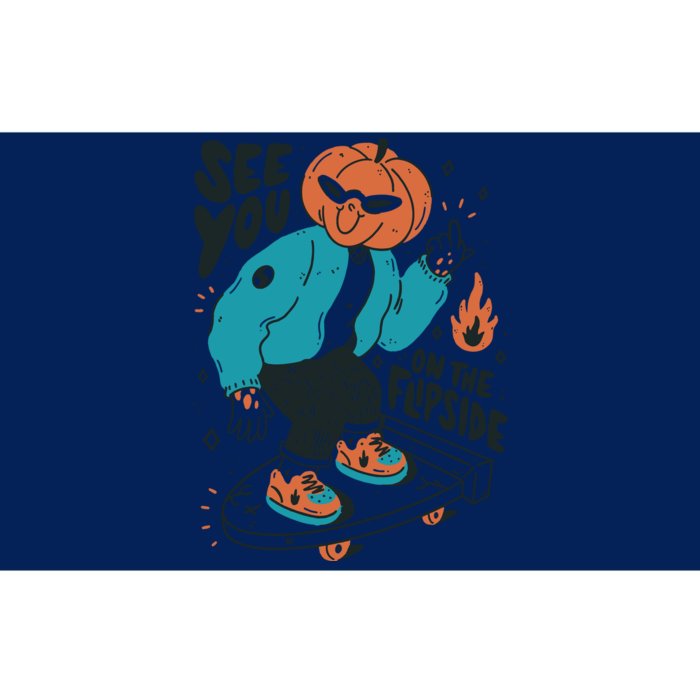 See You On The Flip Side Pumpkin Skateboard Halloween Bumper Sticker