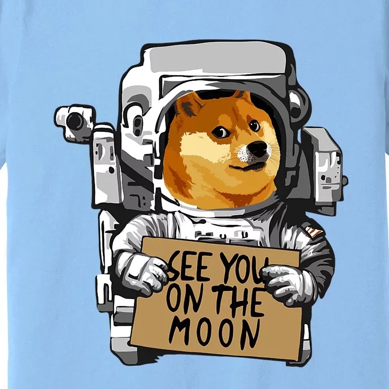 See You On The Moon Dogecoin Doge Holder Crypto Currency Meme Premium T-Shirt