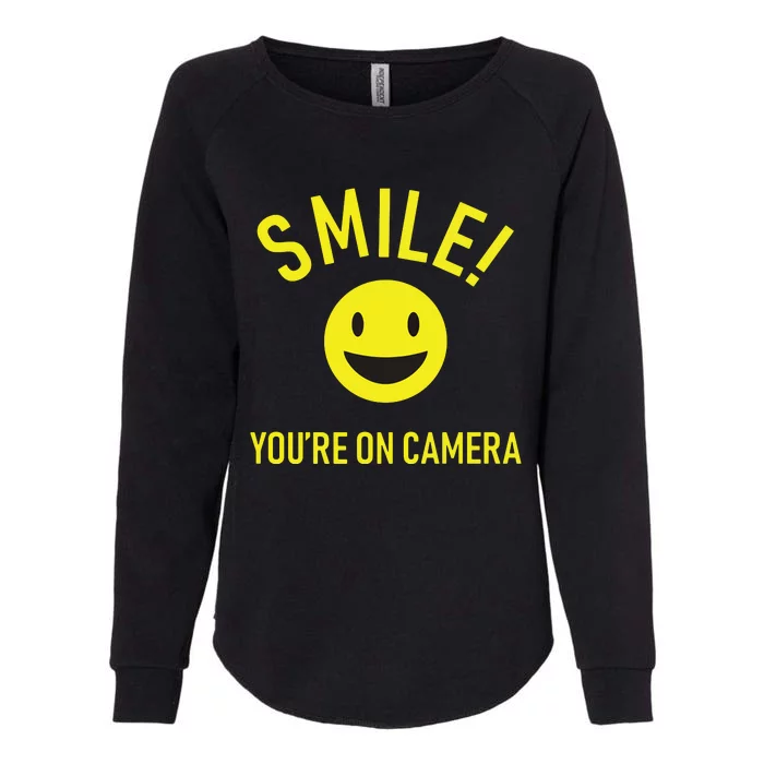 Smile Youre On Camera Funny For Photographers Womens California Wash Sweatshirt